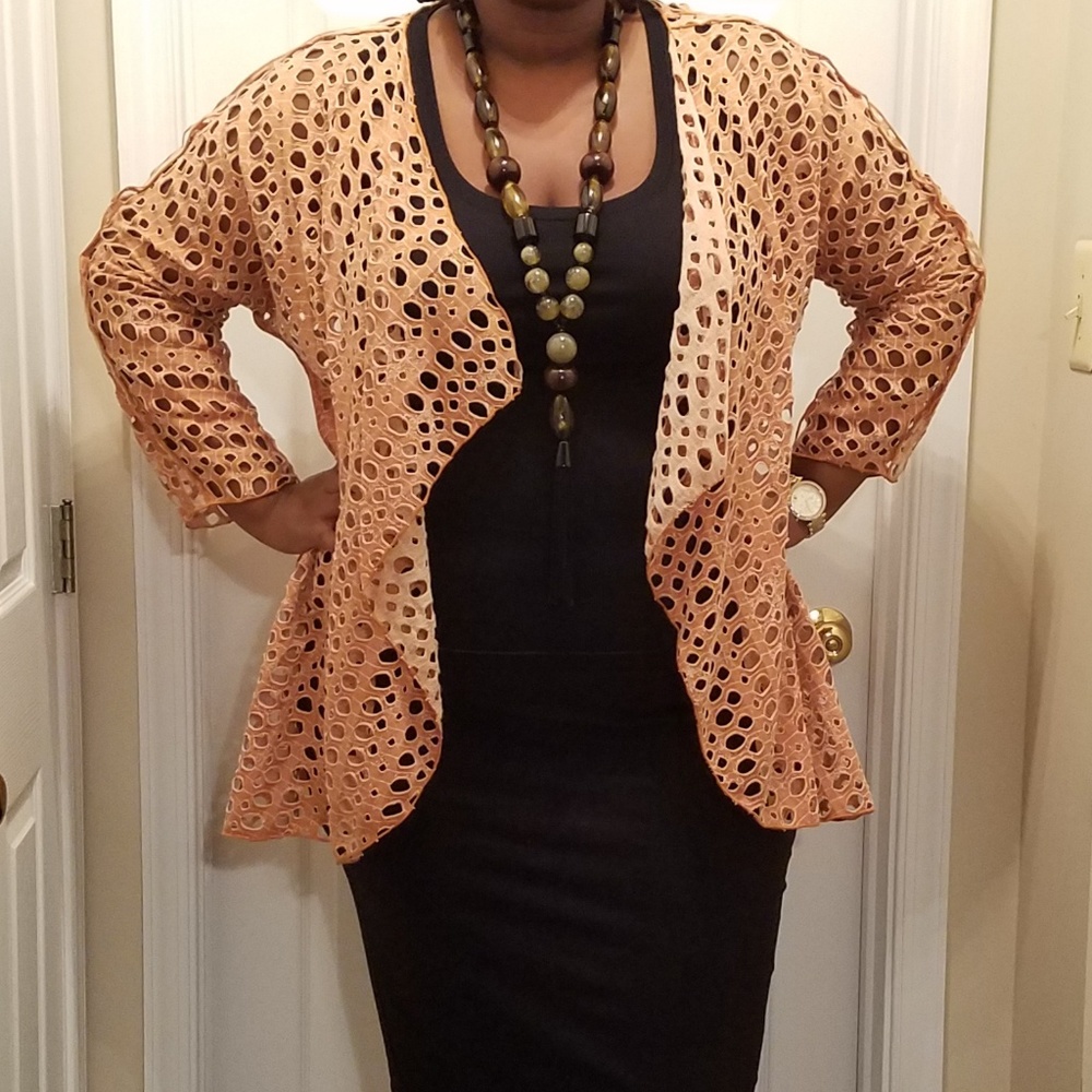 $45 Unique IC by Connie K. Swing Jacket tan/orange